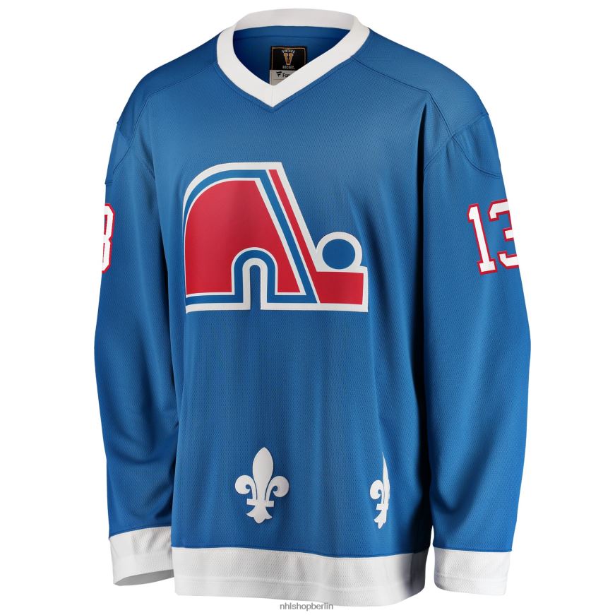 Männer NHL Blaues Premier-Breakaway-Trikot für ausgeschiedene Spieler der Quebec Nordics Mats Sundin mit Fanatics-Logo Kleidung BF680T1006