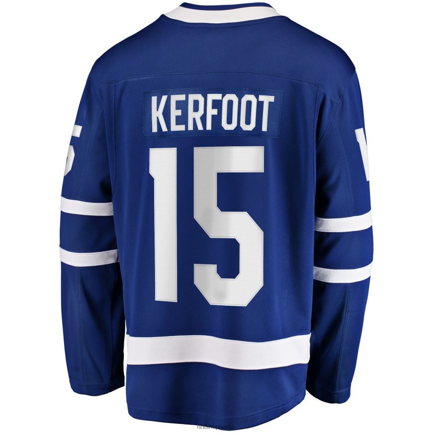 Männer NHL Blaues Replica-Spielertrikot der Toronto Maple Leafs mit Fanatics-Logo von Alexander Kerfoot Kleidung BF680T2266