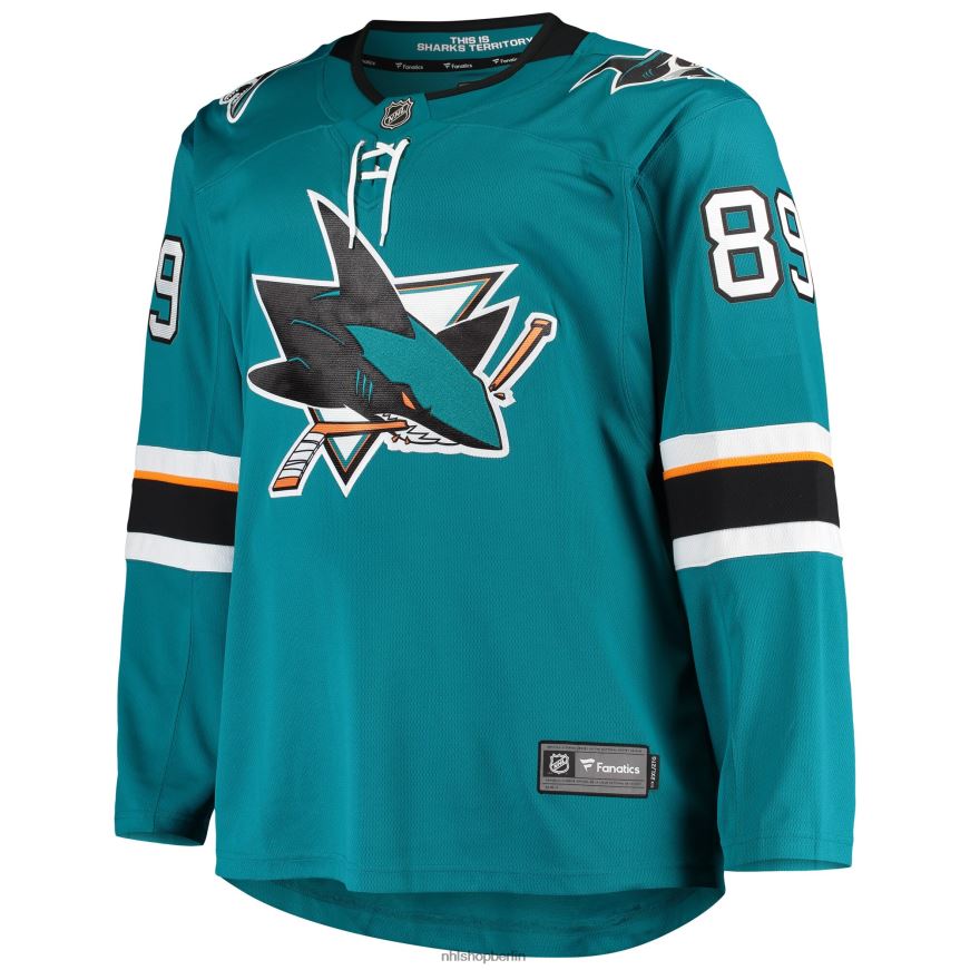 Männer NHL Blaugrünes Breakaway-Heimspielertrikot der San Jose Sharks mit Fanatics-Logo von Mikkel Boedker Kleidung BF680T1757