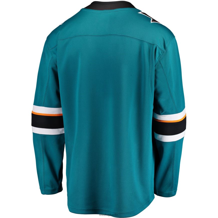 Männer NHL Blaugrünes Breakaway-Heimtrikot der San Jose Sharks mit Fanatics-Logo Kleidung BF680T403