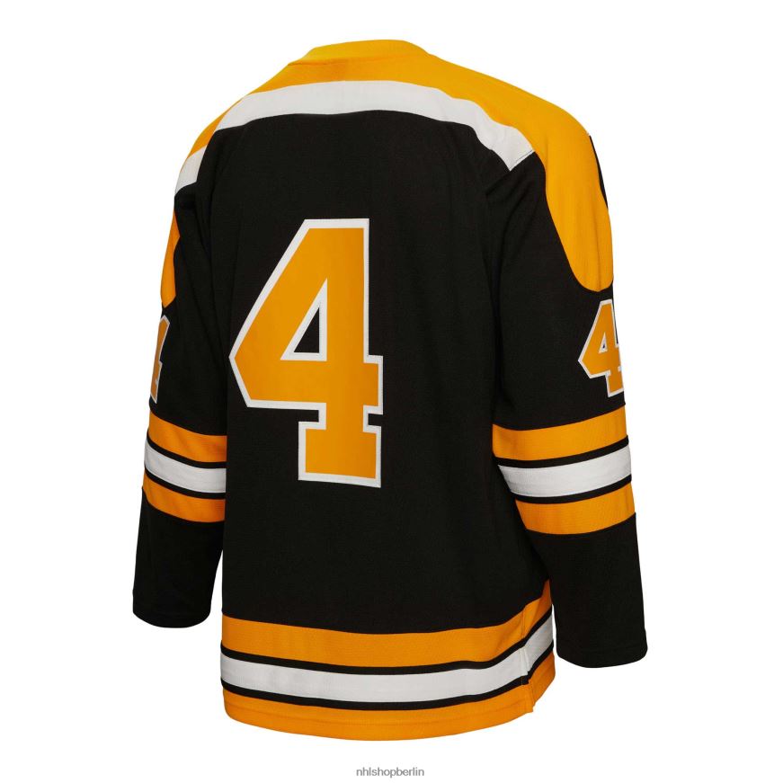 Männer NHL Boston Bruins Bobby Orr Mitchell  Ness schwarzes 1971 Blue Line Spielertrikot Kleidung BF680T84