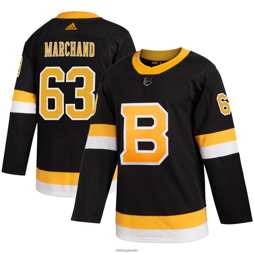 Männer NHL Boston Bruins Brad Marchand Adidas 2019/20 alternatives authentisches Spielertrikot in Schwarz Kleidung BF680T1078