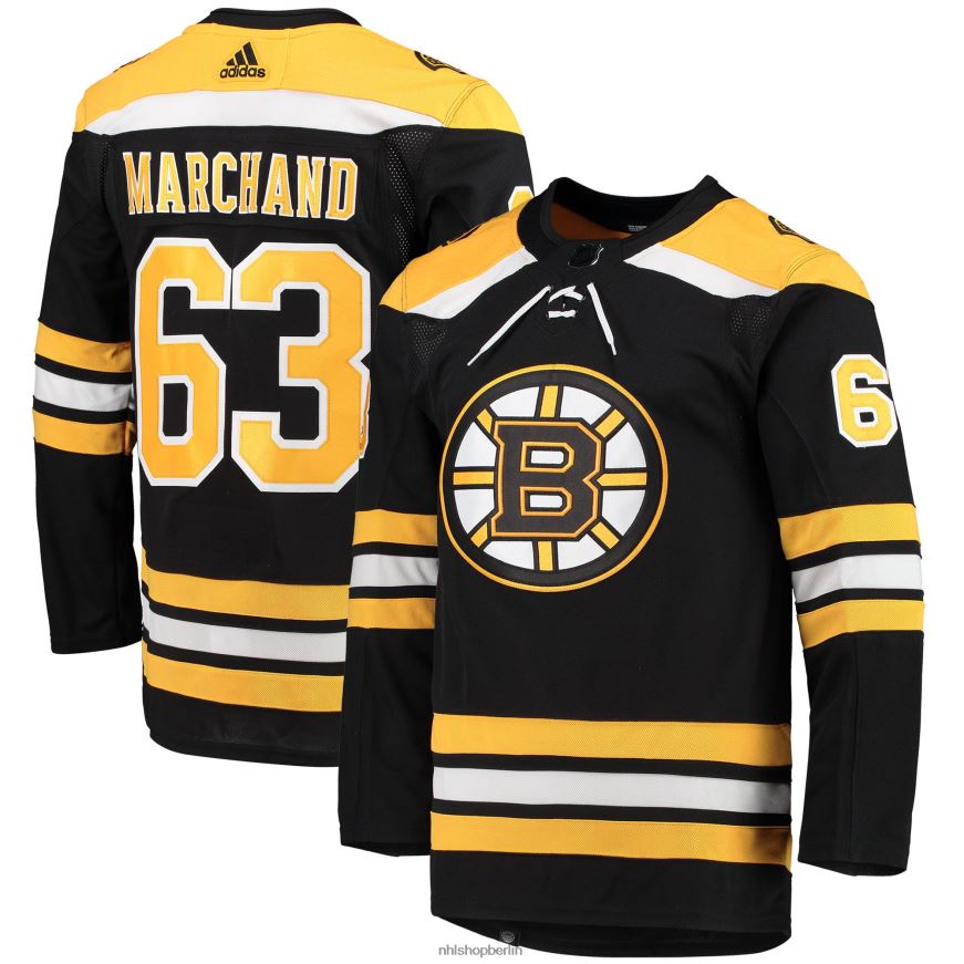 Männer NHL Boston Bruins Brad Marchand Adidas Schwarz Home Primegreen Authentisches Pro-Spieler-Trikot Kleidung BF680T29