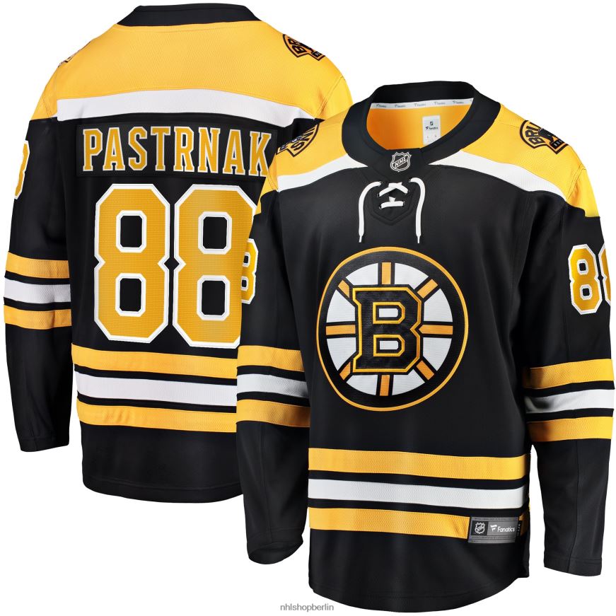 Männer NHL Boston Bruins David Pastrnak Fanatics-gebrandetes schwarzes Breakaway-Heimtrikot Kleidung BF680T6