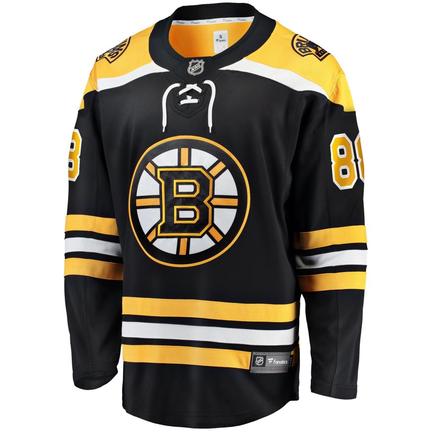 Männer NHL Boston Bruins David Pastrnak Fanatics-gebrandetes schwarzes Breakaway-Heimtrikot Kleidung BF680T6