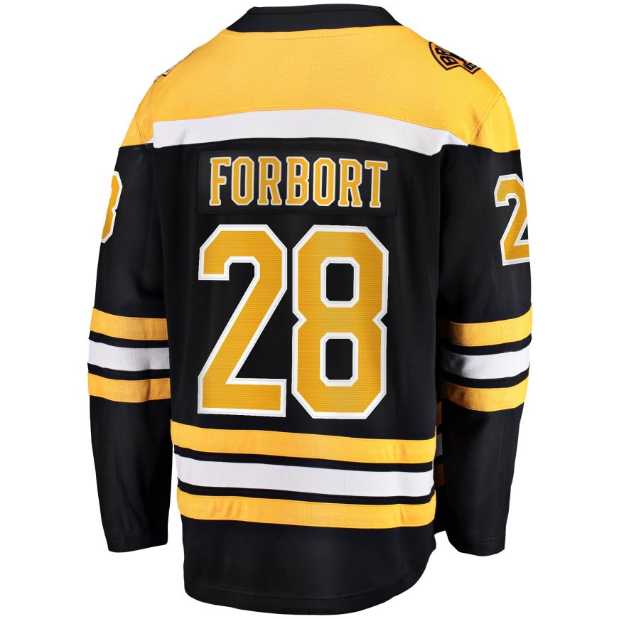 Männer NHL Boston Bruins Derek Forbort Fanatics-gebrandetes schwarzes Heim-Ausreißer-Spielertrikot Kleidung BF680T788