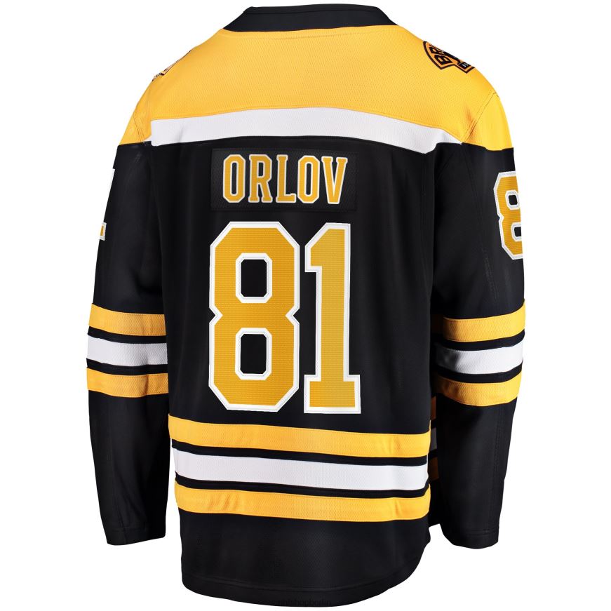 Männer NHL Boston Bruins Dmitry Orlov Fanatics-gebrandetes schwarzes Breakaway-Heimtrikot Kleidung BF680T1411