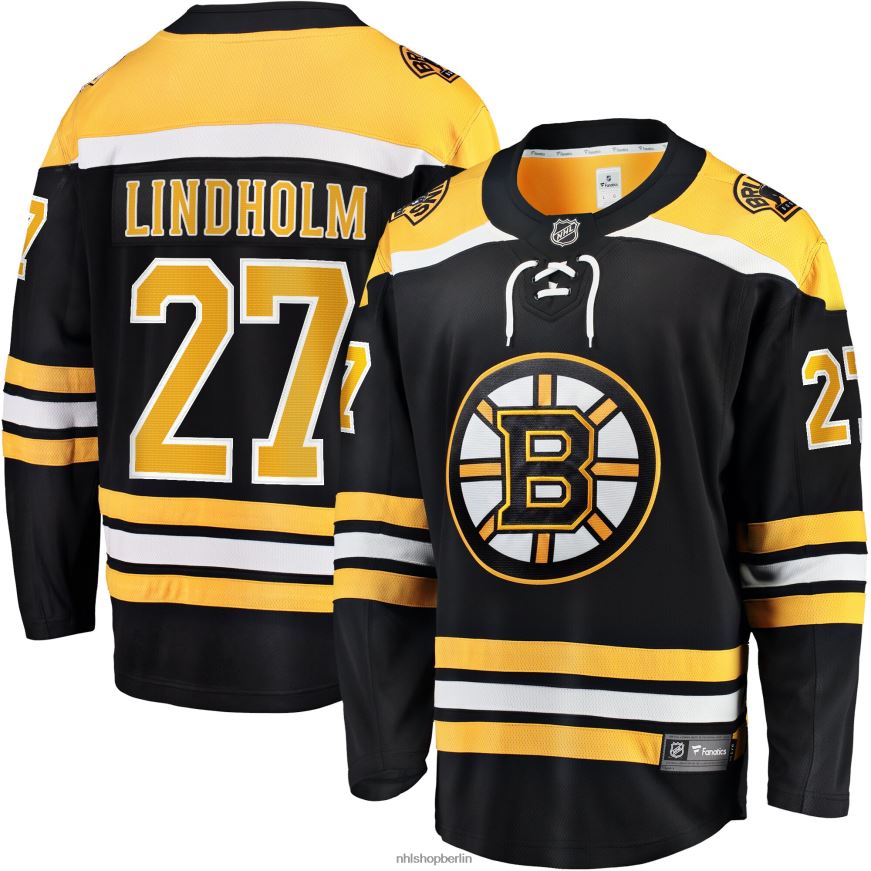 Männer NHL Boston Bruins Hampus Lindholm Fanatics-gebrandetes schwarzes Heim-Ausreißer-Spielertrikot Kleidung BF680T585