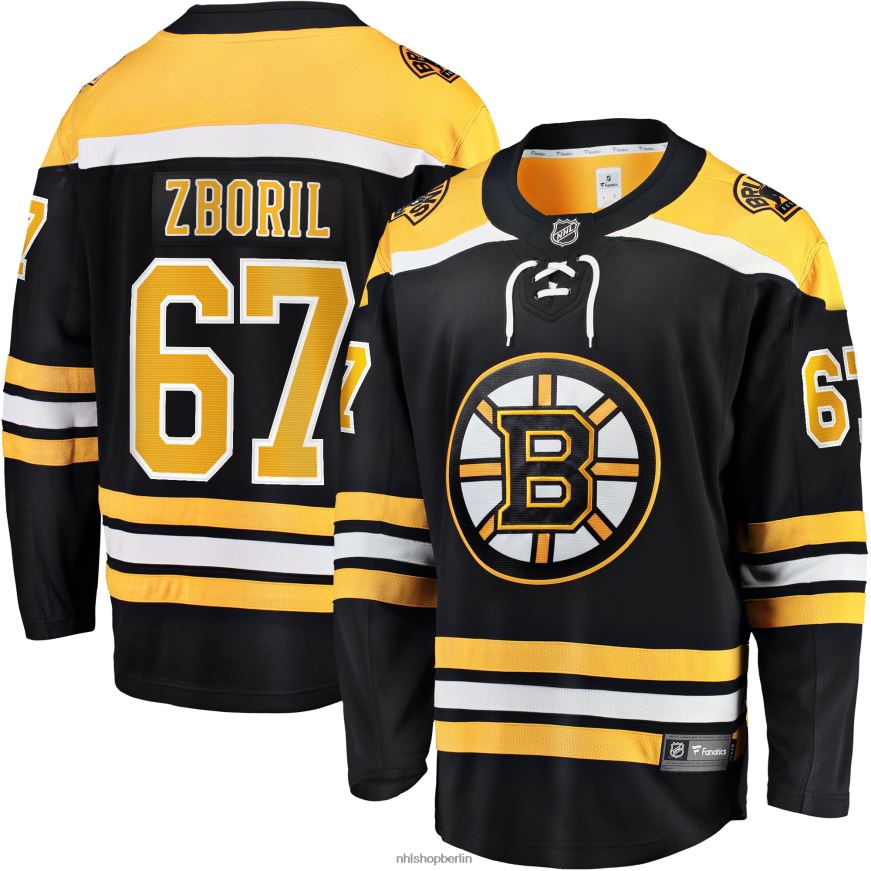 Männer NHL Boston Bruins Jakub Zboril Fanatics-gebrandetes schwarzes Heim-Ausreißer-Spielertrikot Kleidung BF680T1852