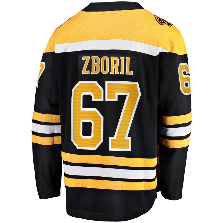 Männer NHL Boston Bruins Jakub Zboril Fanatics-gebrandetes schwarzes Heim-Ausreißer-Spielertrikot Kleidung BF680T1852