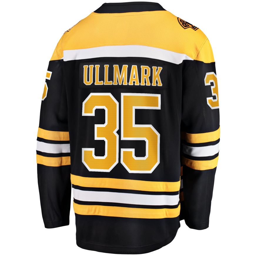 Männer NHL Boston Bruins Linus Ullmark Fanatics-gebrandetes schwarzes Home-Breakaway-Spielertrikot Kleidung BF680T50