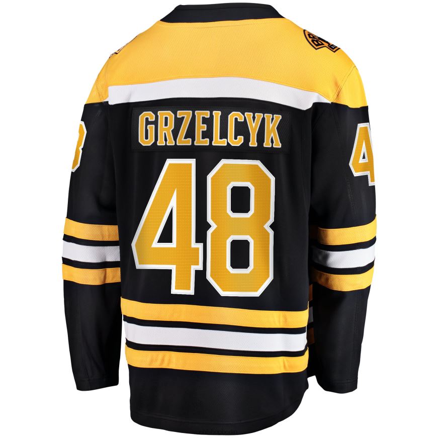 Männer NHL Boston Bruins Matt Grzelcyk Fanatics-gebrandetes schwarzes Team-Heimtrikot für Breakaway-Spieler Kleidung BF680T909