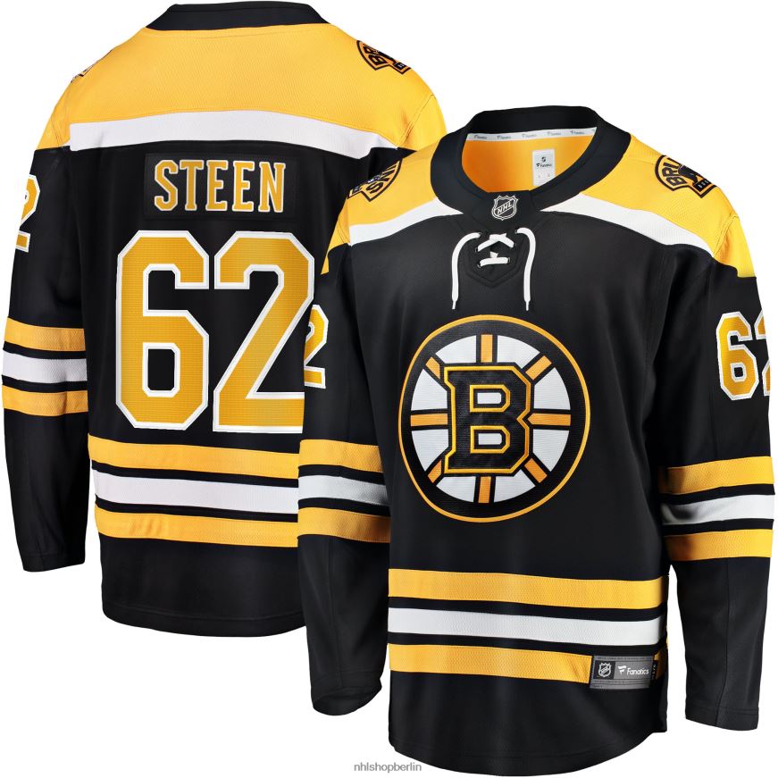 Männer NHL Boston Bruins Oskar Steen Fanatics-gebrandetes schwarzes Home-Breakaway-Spielertrikot Kleidung BF680T1967