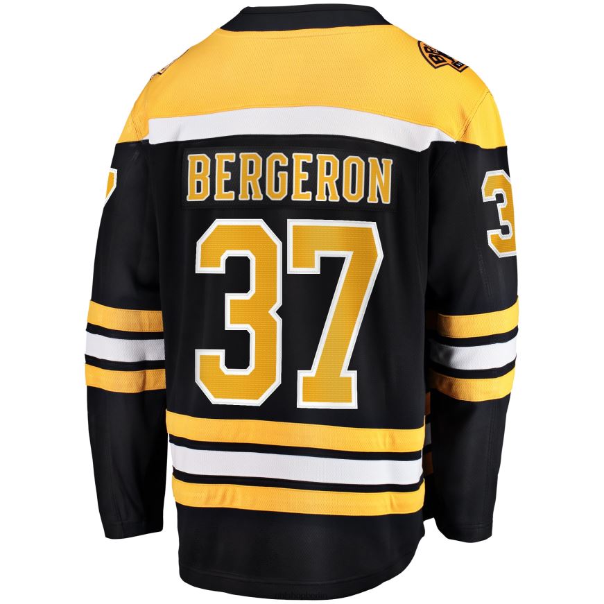 Männer NHL Boston Bruins Patrice Bergeron Fanatics-Heimtrikot mit Captain-Patch in Schwarz Kleidung BF680T16