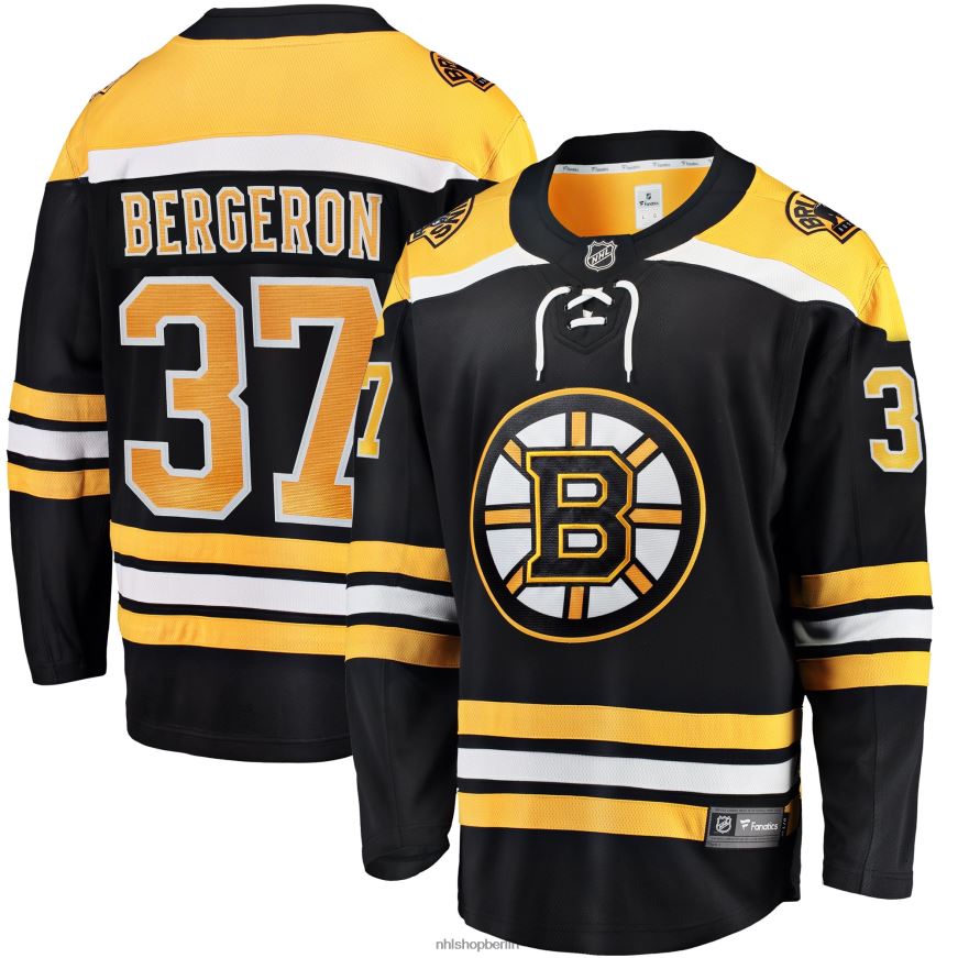 Männer NHL Boston Bruins Patrice Bergeron Fanatics-gebrandetes schwarzes Breakaway-Spielertrikot Kleidung BF680T2043