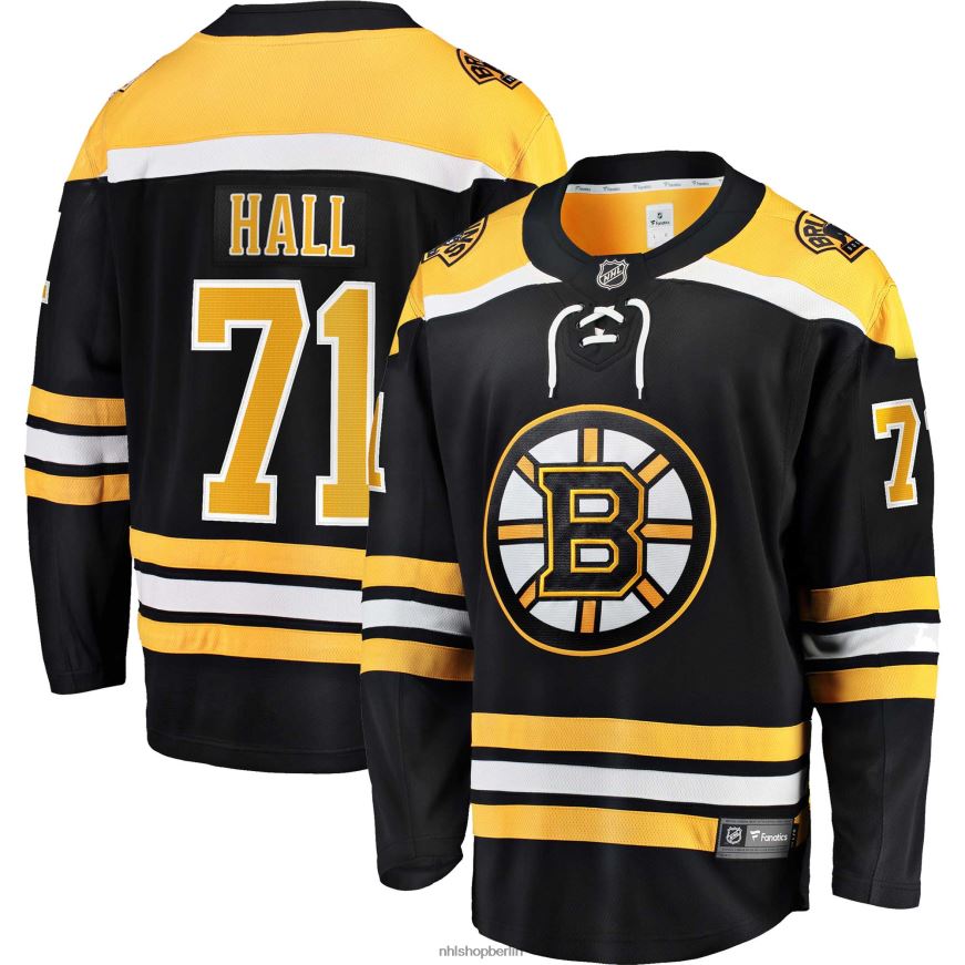 Männer NHL Boston Bruins Taylor Hall Fanatics-gebrandetes schwarzes Home-Premier-Breakaway-Spielertrikot Kleidung BF680T409