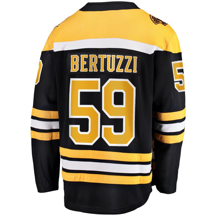 Männer NHL Boston Bruins Tyler Bertuzzi Fanatics-gebrandetes schwarzes Breakaway-Heimtrikot Kleidung BF680T107