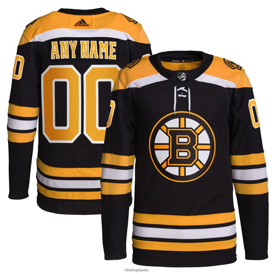 Männer NHL Boston Bruins adidas Black Home Primegreen Authentic Pro Custom Trikot Kleidung BF680T2381