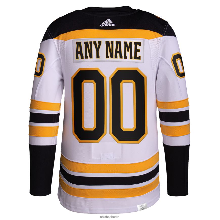 Männer NHL Boston Bruins adidas White Away Primegreen Authentic Pro Custom Trikot Kleidung BF680T128