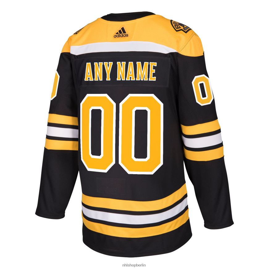 Männer NHL Boston Bruins adidas schwarzes authentisches individuelles Trikot Kleidung BF680T81