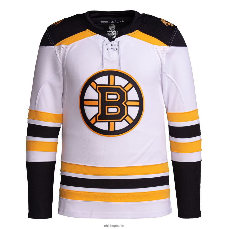 Männer NHL Boston Bruins adidas weißes Away Primegreen Authentic Pro-Trikot Kleidung BF680T1011