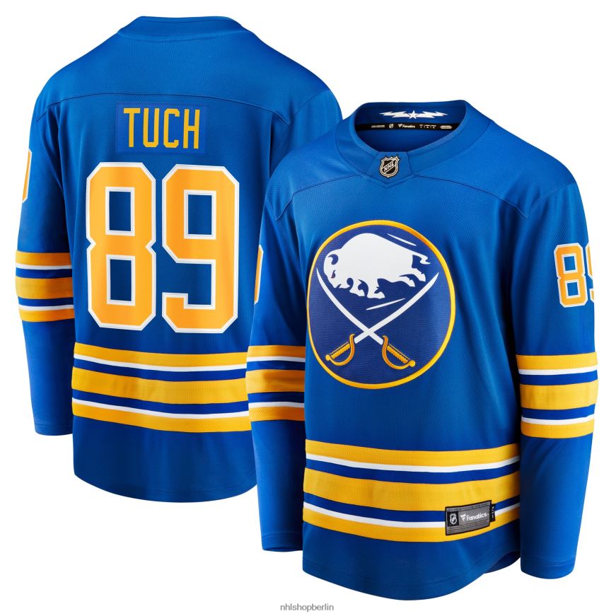 Männer NHL Buffalo Sabres Alex Tuch Fanatics-gebrandetes Royal Home Breakaway-Spielertrikot Kleidung BF680T471