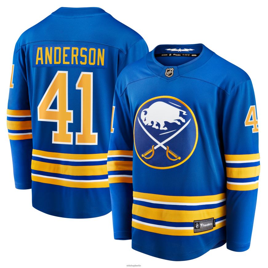 Männer NHL Buffalo Sabres Craig Anderson Fanatics Branded Royal Home Breakaway-Spielertrikot Kleidung BF680T2329