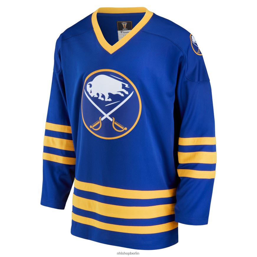 Männer NHL Buffalo Sabres Fanatics-gebrandetes Royal Premier Breakaway Heritage-Trikot Kleidung BF680T465