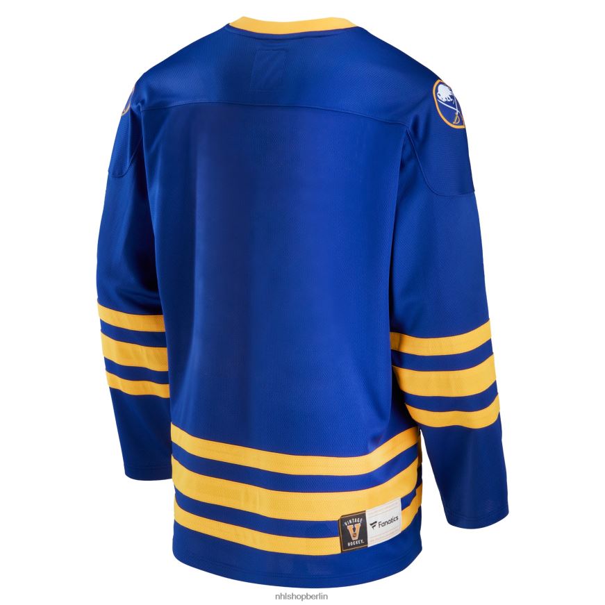 Männer NHL Buffalo Sabres Fanatics-gebrandetes Royal Premier Breakaway Heritage-Trikot Kleidung BF680T465