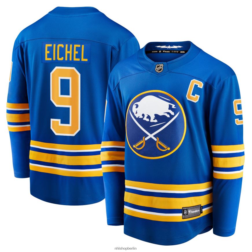 Männer NHL Buffalo Sabres Jack Eichel Fanatics gebrandetes Royal Home Premier Breakaway-Spielertrikot Kleidung BF680T1140