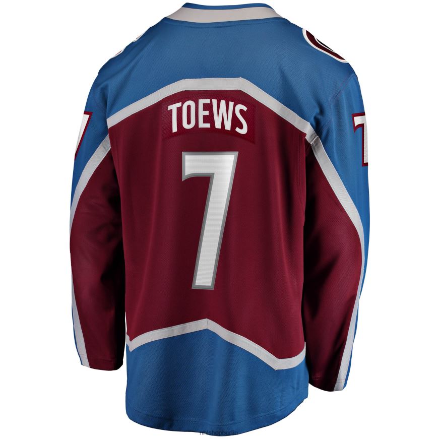 Männer NHL Burgundiges Breakaway-Heimtrikot der Colorado Avalanche Devon Toews mit Fanatics-Logo Kleidung BF680T1056