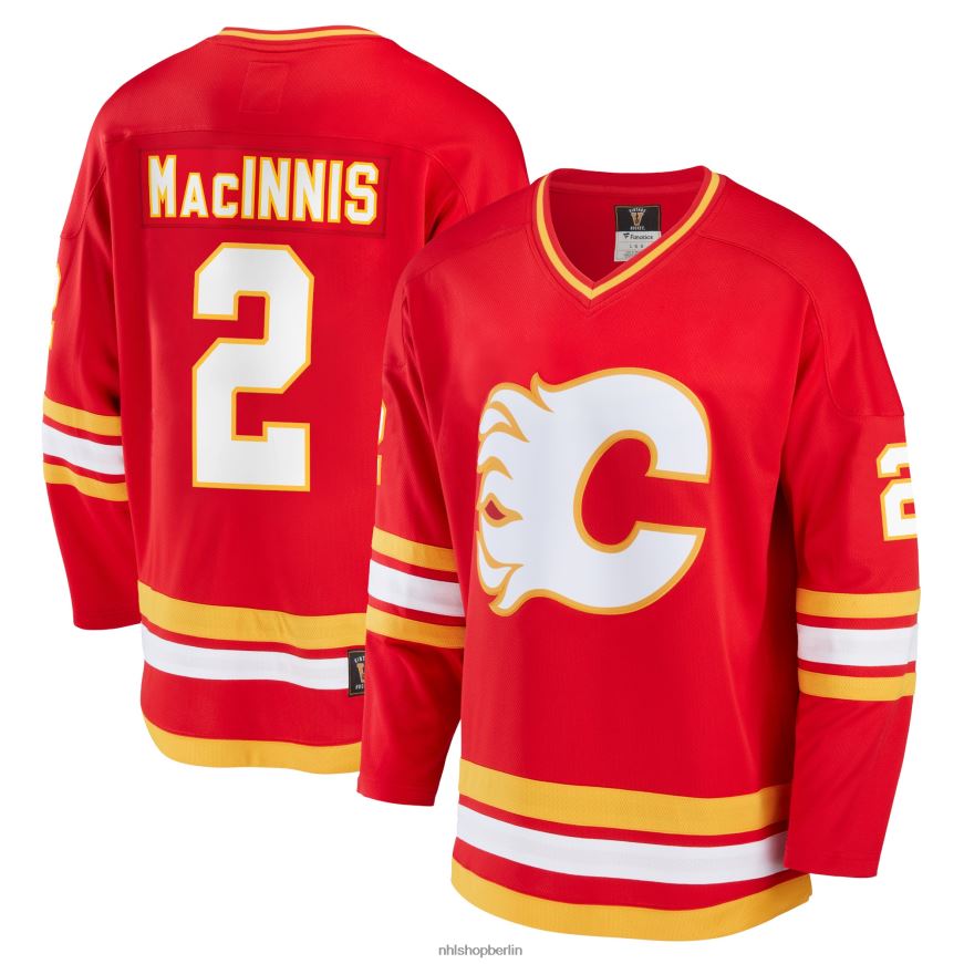 Männer NHL Calgary Flames Al Macinnis Fanatics-gebrandetes rotes Breakaway-Spielertrikot im Ruhestand Kleidung BF680T714