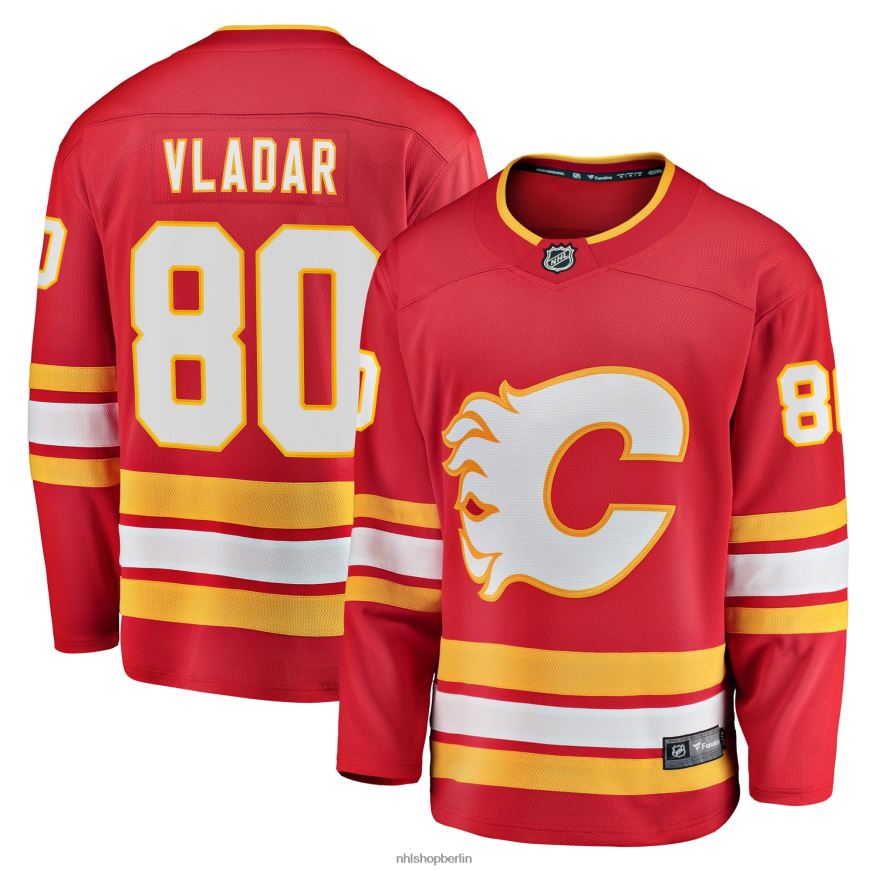 Männer NHL Calgary Flames Daniel Vladar Fanatics-gebrandetes rotes Heim-Ausreißer-Spielertrikot Kleidung BF680T1876