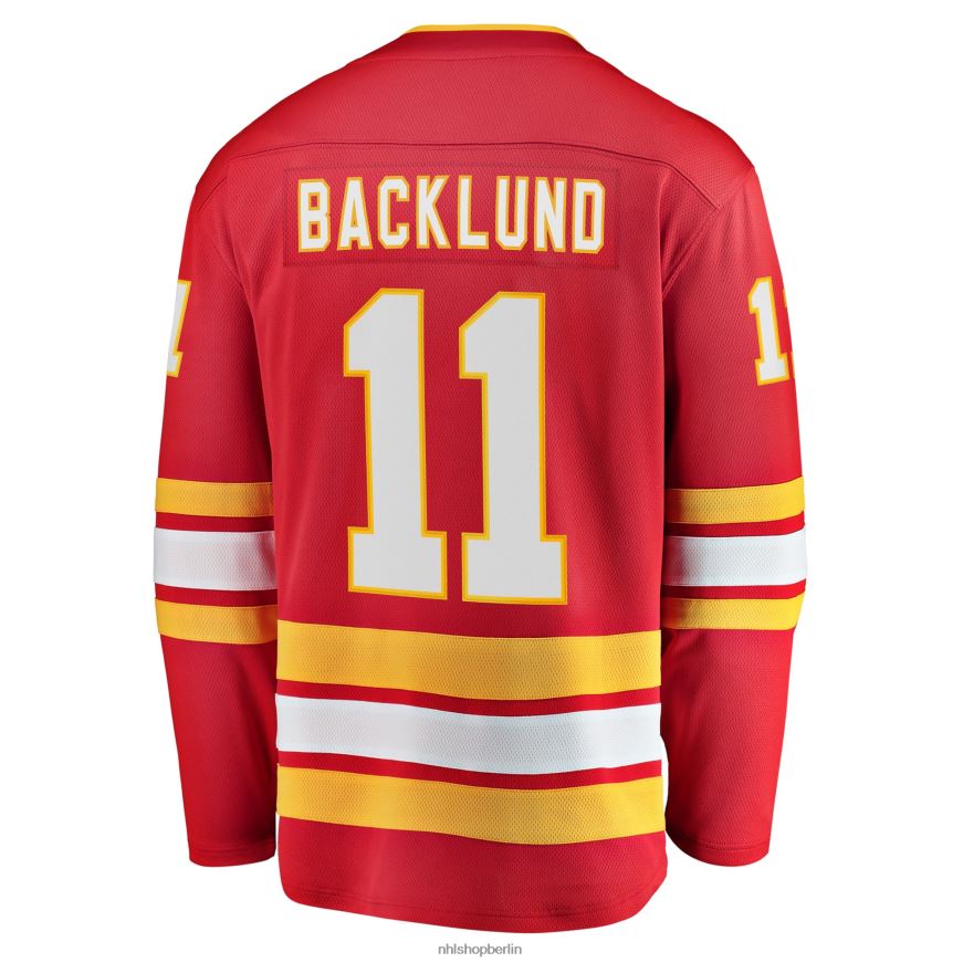 Männer NHL Calgary Flames Mikael Backlund Fanatics-gebrandetes rotes Home-Breakaway-Spielertrikot Kleidung BF680T1551