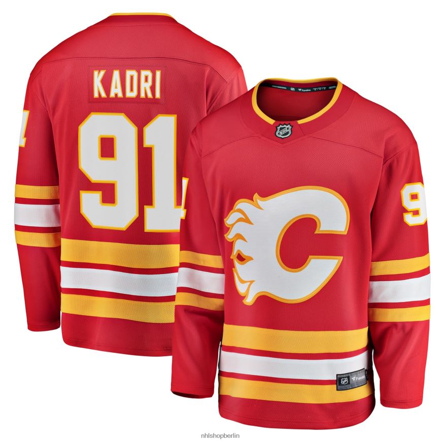 Männer NHL Calgary Flames Nazem Kadri Fanatics-gebrandetes rotes Heim-Ausreißer-Spielertrikot Kleidung BF680T1025