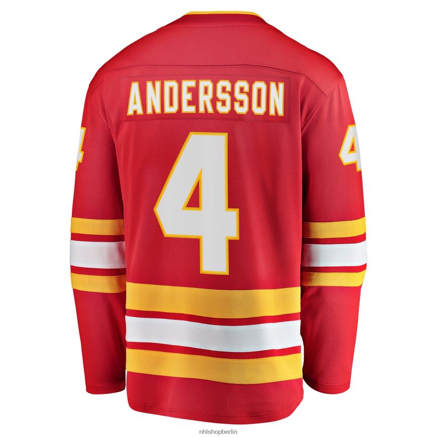 Männer NHL Calgary Flames Rasmus Andersson Fanatics-gebrandetes rotes Heimmannschafts-Abtrünnigen-Spielertrikot Kleidung BF680T1633