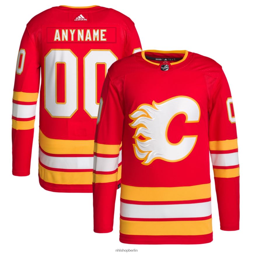 Männer NHL Calgary Flames adidas rotes 2020/21 Home Primegreen Authentic Pro Custom Trikot Kleidung BF680T2152