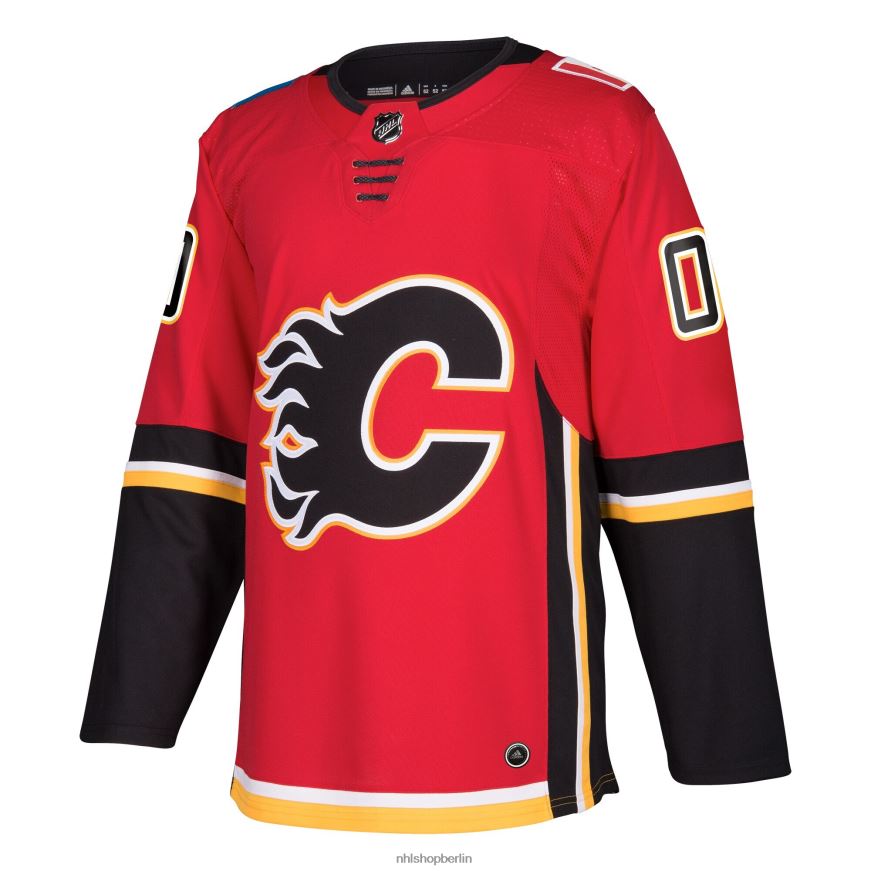 Männer NHL Calgary Flames adidas rotes authentisches individuelles Trikot Kleidung BF680T2056