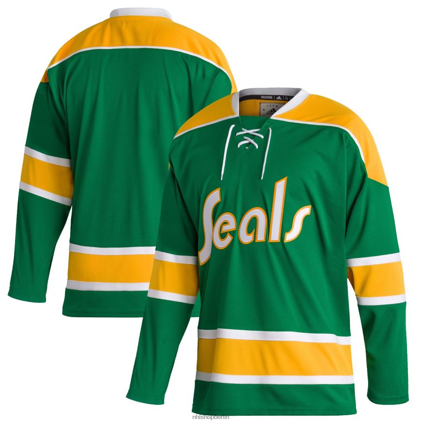 Männer NHL California Golden Seals adidas Green Team Classics authentisches leeres Trikot Kleidung BF680T738