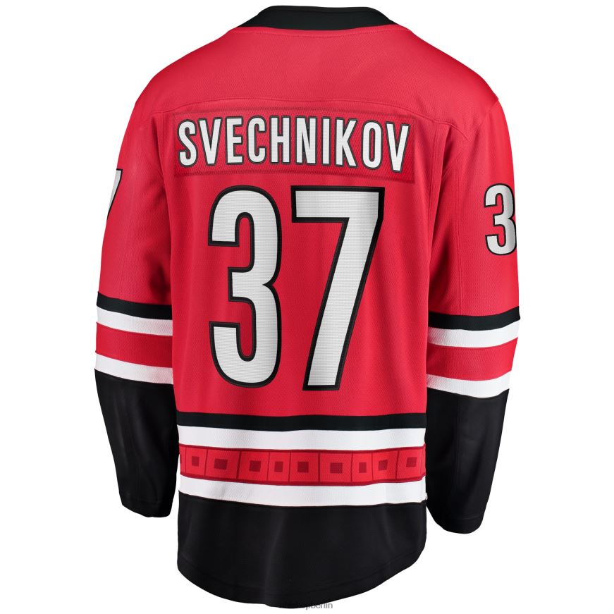 Männer NHL Carolina Hurricanes Andrei Svechnikov Fanatics-gebrandetes rotes Heim-Ausreißer-Spielertrikot Kleidung BF680T1185