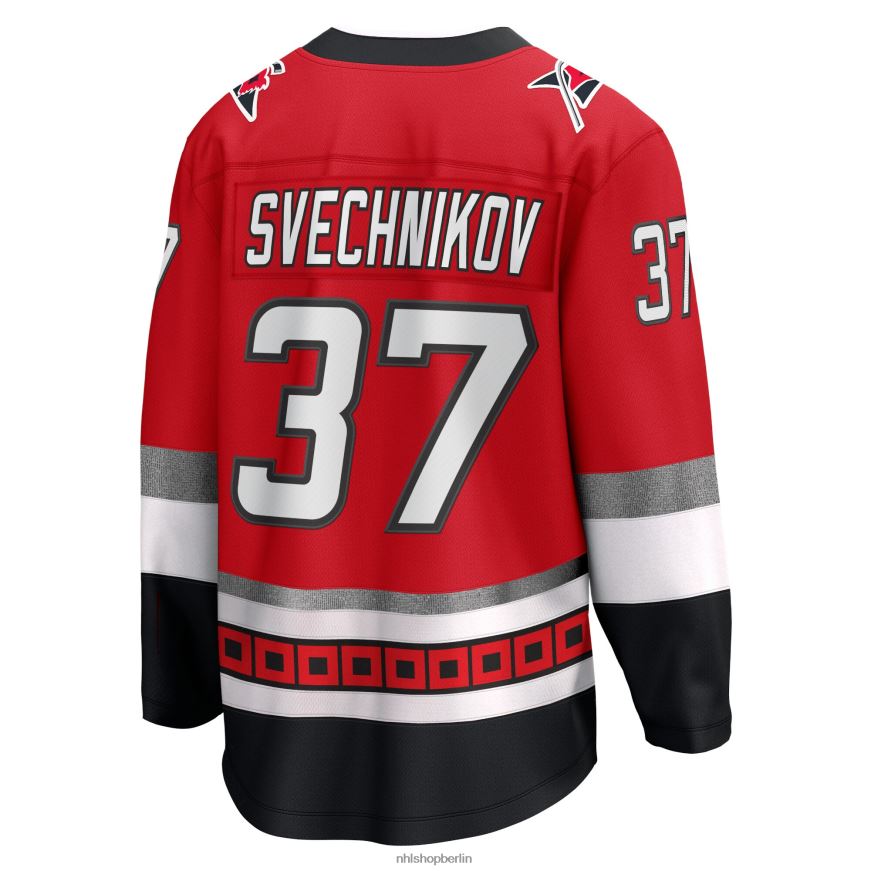 Männer NHL Carolina Hurricanes Andrei Svechnikov Fanatics gebrandetes rotes Premier Breakaway-Spielertrikot zum 25-jährigen Jubiläum Kleidung BF680T1086