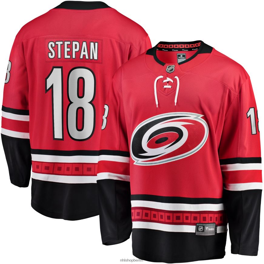 Männer NHL Carolina Hurricanes Derek Stepan Fanatics-gebrandetes rotes Home-Breakaway-Spielertrikot Kleidung BF680T2365