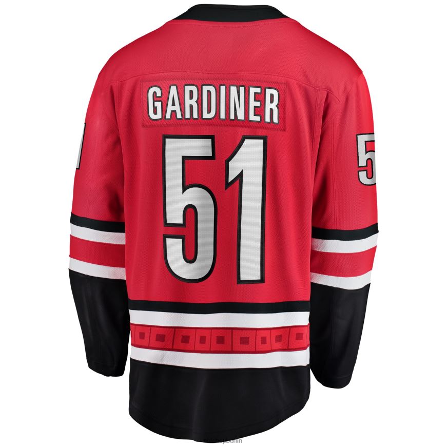 Männer NHL Carolina Hurricanes Jake Gardiner Fanatics-gebrandetes rotes Home-Breakaway-Spielertrikot Kleidung BF680T1872