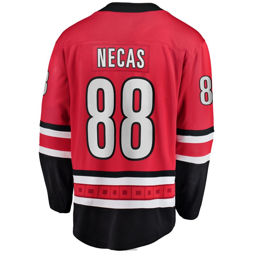 Männer NHL Carolina Hurricanes Martin Necas Fanatics-gebrandetes rotes Home-Breakaway-Spielertrikot Kleidung BF680T1608