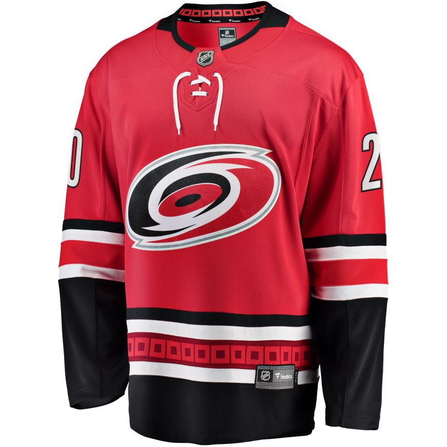 Männer NHL Carolina Hurricanes Sebastian Aho Fanatics-gebrandetes rotes Home-Premier-Breakaway-Spielertrikot Kleidung BF680T188