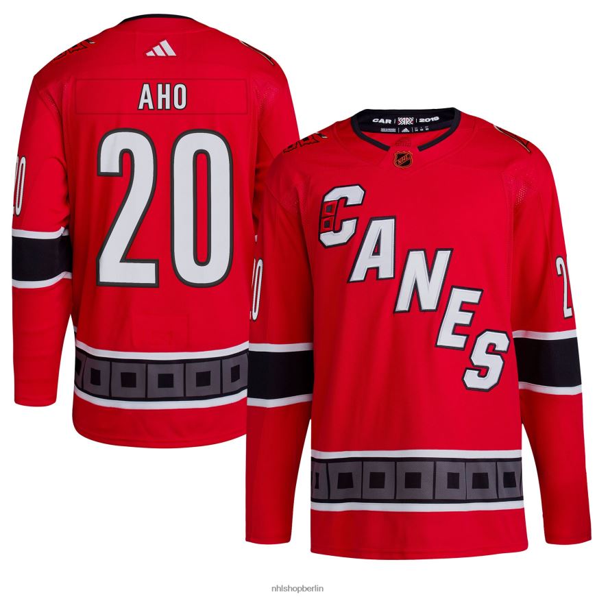 Männer NHL Carolina Hurricanes Sebastian Aho adidas Red Reverse Retro 20 authentisches Spielertrikot Kleidung BF680T279