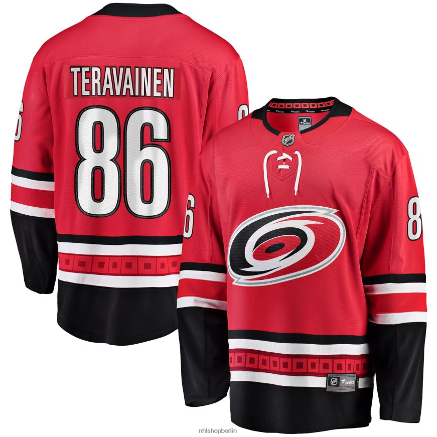 Männer NHL Carolina Hurricanes Teuvo Teravainen Fanatics-gebrandetes rotes Breakaway-Spielertrikot Kleidung BF680T1526