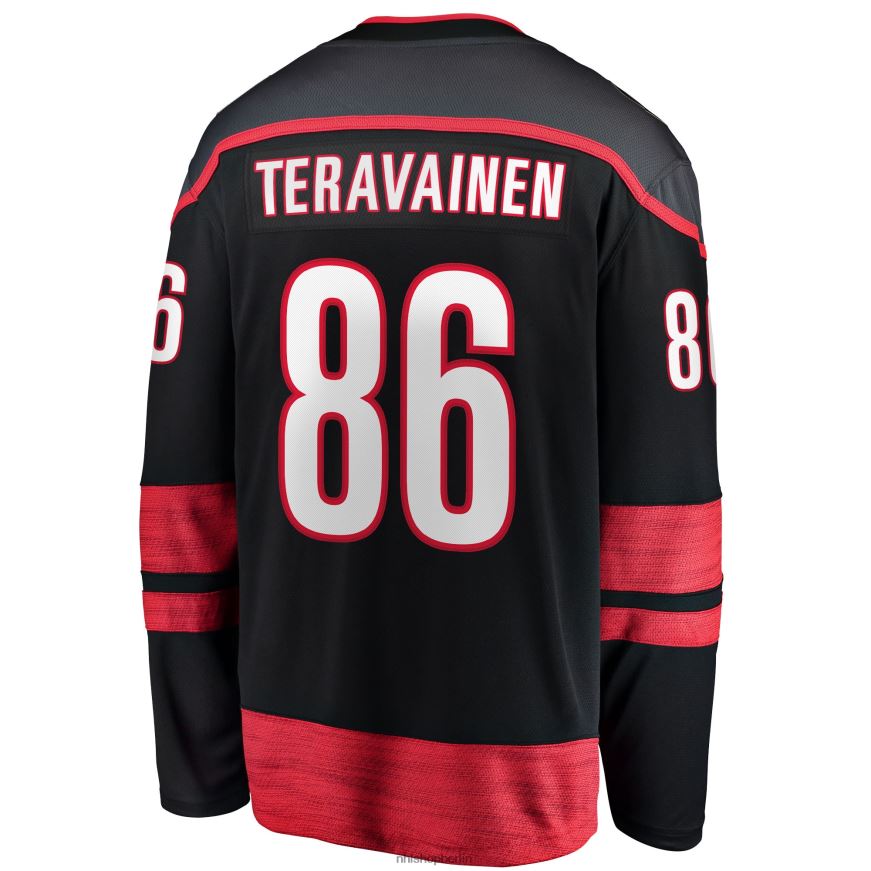 Männer NHL Carolina Hurricanes Teuvo Teravainen Fanatics-gebrandetes schwarzes Heim-Ausreißer-Spielertrikot Kleidung BF680T1101