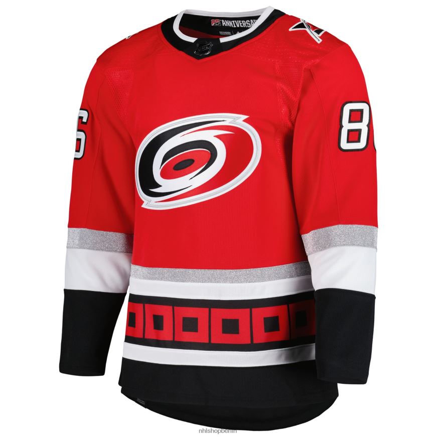 Männer NHL Carolina Hurricanes Teuvo Teravainen adidas rotes authentisches Pro Primegreen-Spielertrikot zum 25-jährigen Jubiläum Kleidung BF680T885