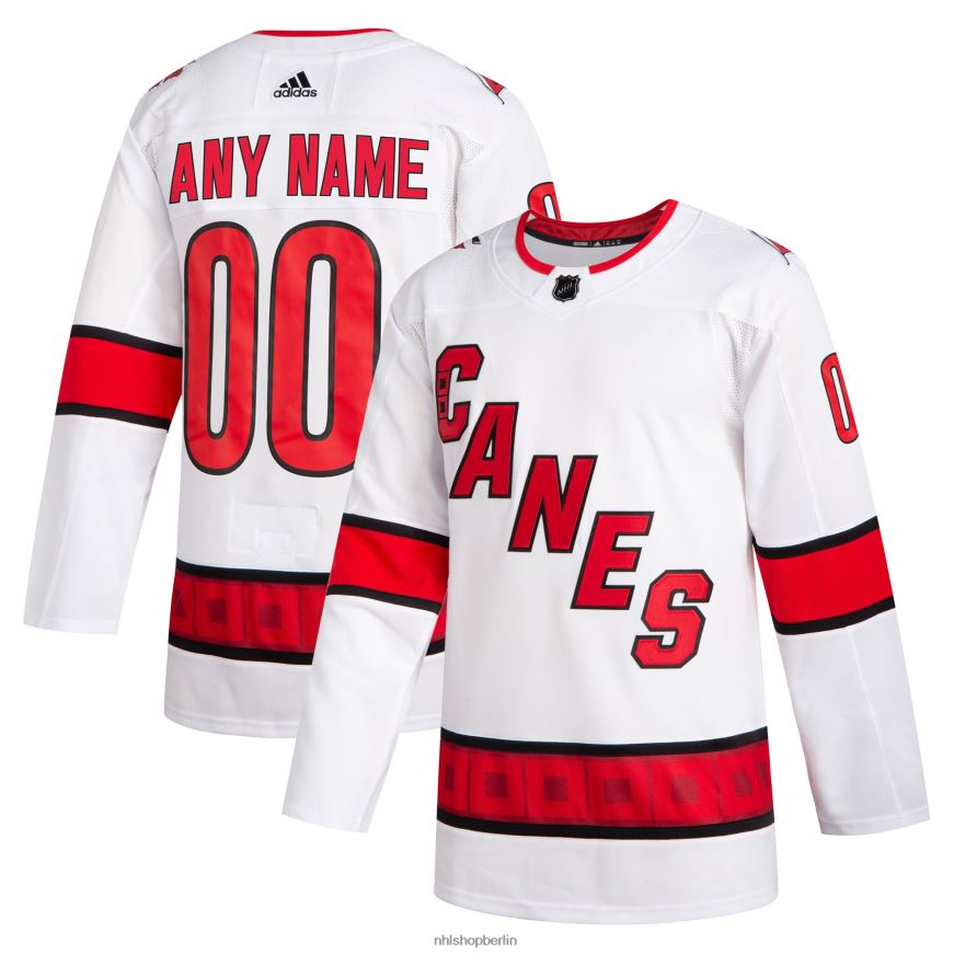 Männer NHL Carolina Hurricanes adidas Weißes 2020/21 Auswärtstrikot nach Maß Kleidung BF680T2264